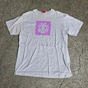 Vtg Y2k ELEMENT SKATEBOARDS Pastel 3D Box Logo Graphic Print Skate T Shirt L
